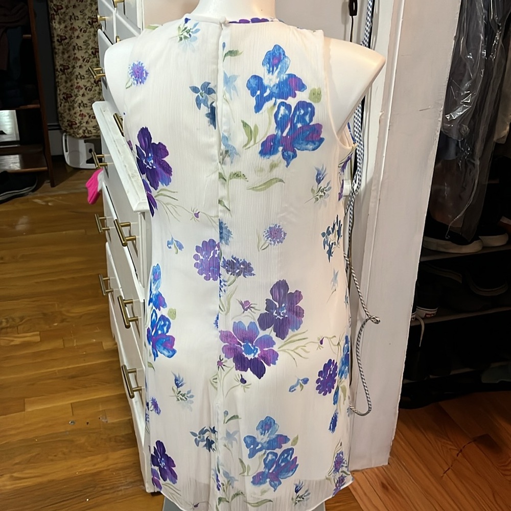 Calvin Klein blue flower dress, 12 - Picture 2 of 3